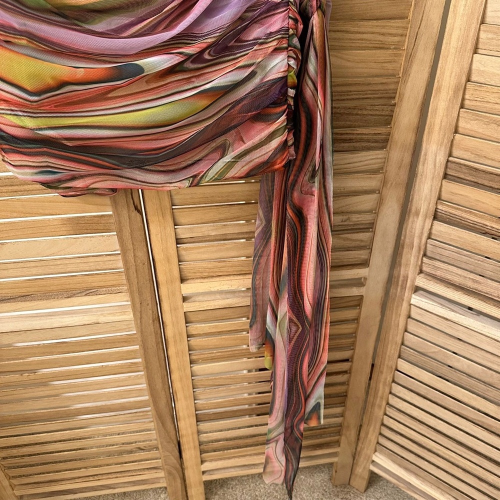 Elliatt Nala Psychedelic Colorful Rainbow Pride Rave Party Mini Dress Size XL - Picture 8 of 11